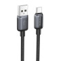 Кабель Foneng X119 1M Zinc Alloy Head Braided Cable (18W) Type-C чорний