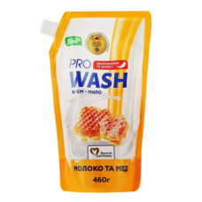PRO WASH Рідке крем-мило дой-пак 460г Молоко та мед