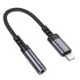 Перехідник Borofone BV24 iP to AUX 3.5mm (female) 15cm (Сiрий)