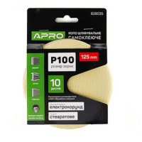 Коло шліфувальне стеаратове покриття (на липучці) 125 мм Р100  (APRO)