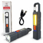 Ліхтарик акумуляторний від USB пл. з гачком (17*3.2)см 2кол. у коробці №WW-206В (240)