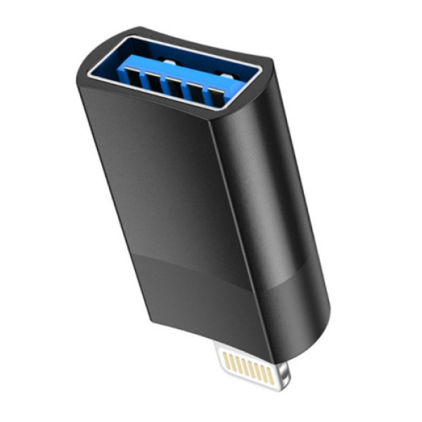 Перехідник Hoco UA17 iP Male to USB female USB2.0 adapter (Чорний)