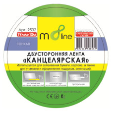 Скотч m8line "Тонка Двостороння Клейка Стрічка 19*10м (1/240) ШК/інд.етик. 9532