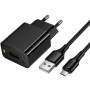 Мережевий Зарядний Пристрій Hoco CS91A 1USB 2.1A+USB to Micro (Чорний)