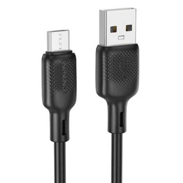 Кабель USB Borofone BX113 Silicone Micro 2.4A 3m (Чорний)