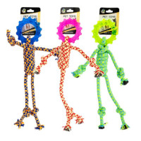 Іграшка для домашніх тварин-Канатний чоловічок з гумовим кільцем 647