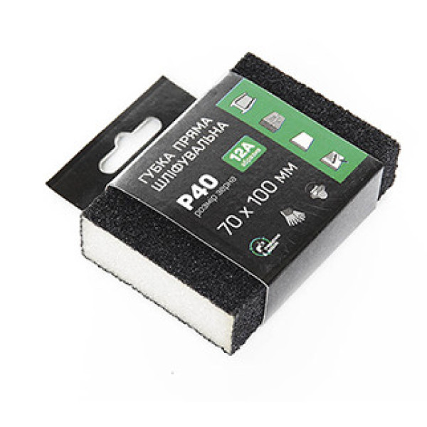 Губка шліфувальна чотиристороння P40 пряма  (APRO) 63412