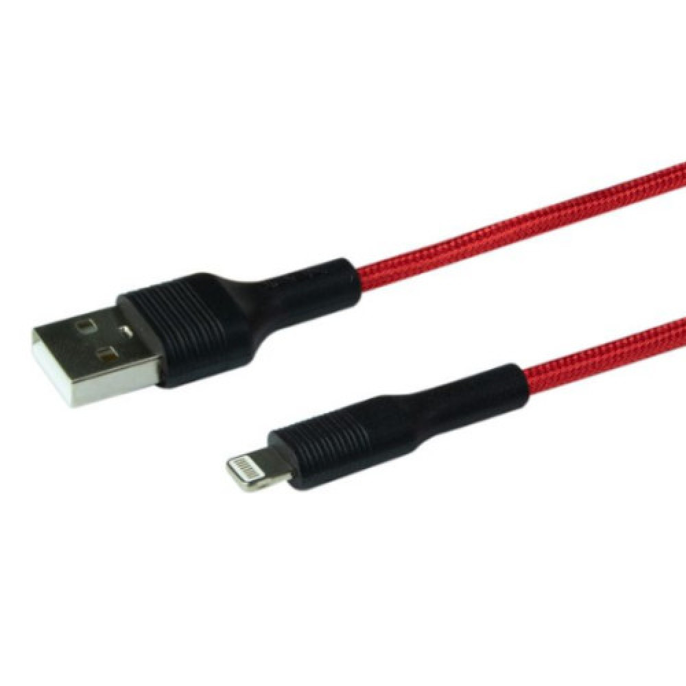 Кабель USB Ridea RC-M132 Fila 12W Lightning (Червоно-Чорний)