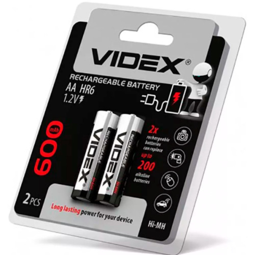 Аккумулятор 600 mAh R6 AA VIDEX (ціна за 2шт)