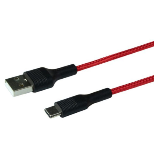 Кабель USB Ridea RC-M122 Fila Type-C 3A (Червоно-Чорний)