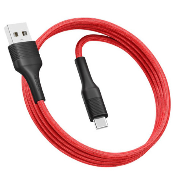 Кабель USB Ridea RC-M122 Fila Type-C 3A (Червоно-Чорний)