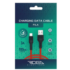 Кабель USB Ridea RC-M122 Fila Type-C 3A (Червоно-Чорний)