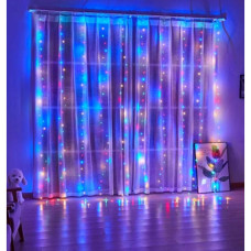 Гірлянда 160 LED 2*2м Штора Струна USB+ДУ Multicolor (8949)