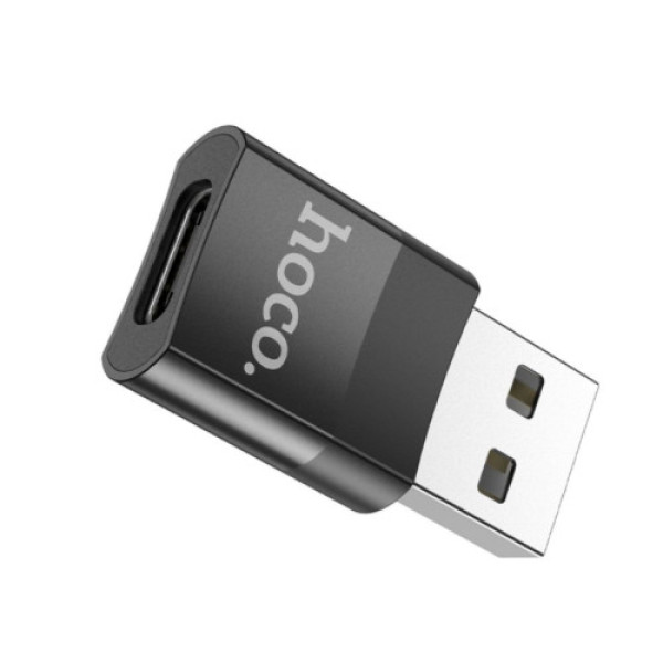 Перехідник Hoco UA17 USB Male to Type-C female USB2.0 adapter (Чорний)