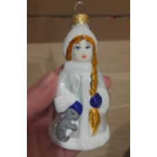 Скляна іграшка Снігурочка з косою 1016