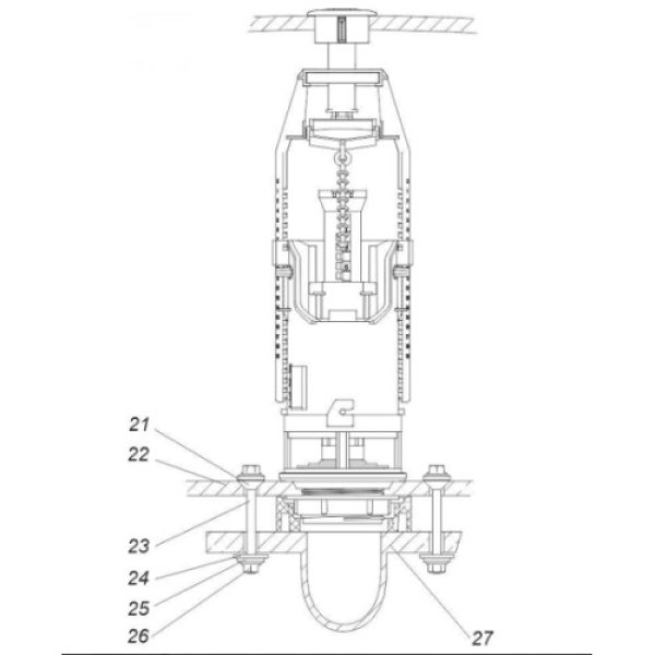Комплект арматури для зливного бачка з боковою подачею води 1/2″ та двома режимами зливу АБк2-01