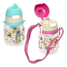 Пляшка для води пластик 0,4 літра з трубочкою 114070