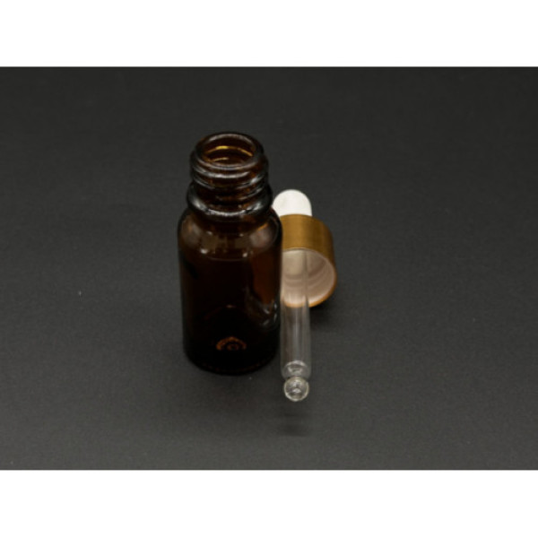 Скляні пляшечки в бурштиновому склі.з піпеткою 25х60мм 10мл