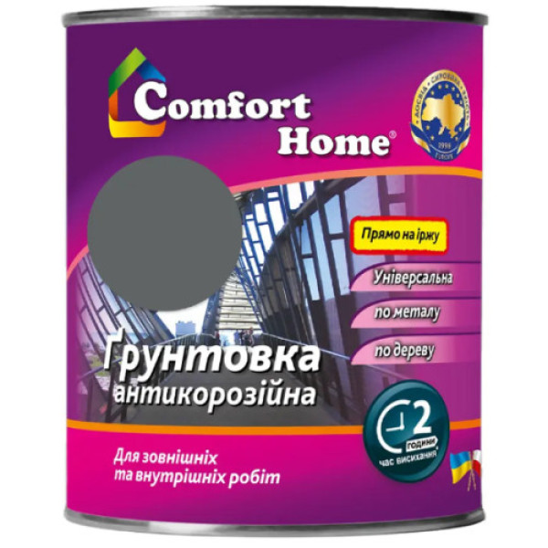 Грунт Антикорозійний ГФ-021 Сірий Комфорт 0,9 кг