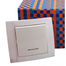 Вимикач D-103 одинарний з підсвіткою внутрішній (10/120) (36221)