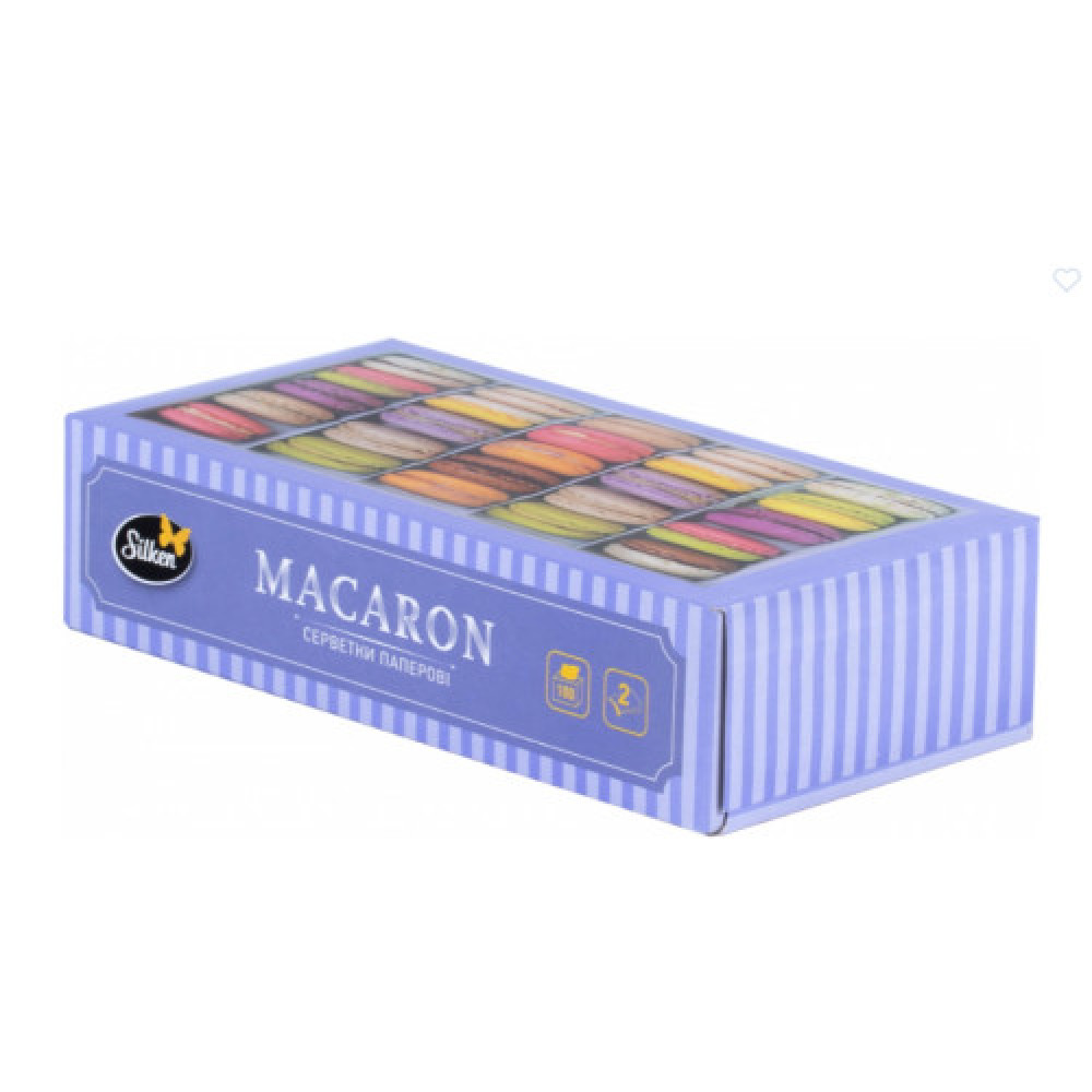 Серветки паперові у коробці TM Silken "MACARON" 2шар 100шт (арт.)