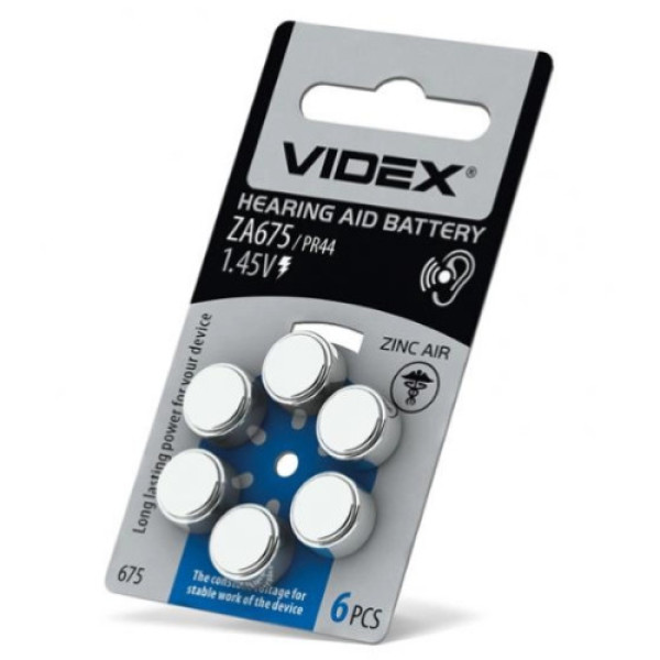 Батарейка Videx ZА675 1.45В 1шт.