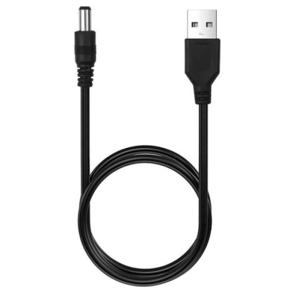 Кабель USB to DC для роутера с 5v на 12v 0.5A 5.5 х 2.1 mm (Чорний)