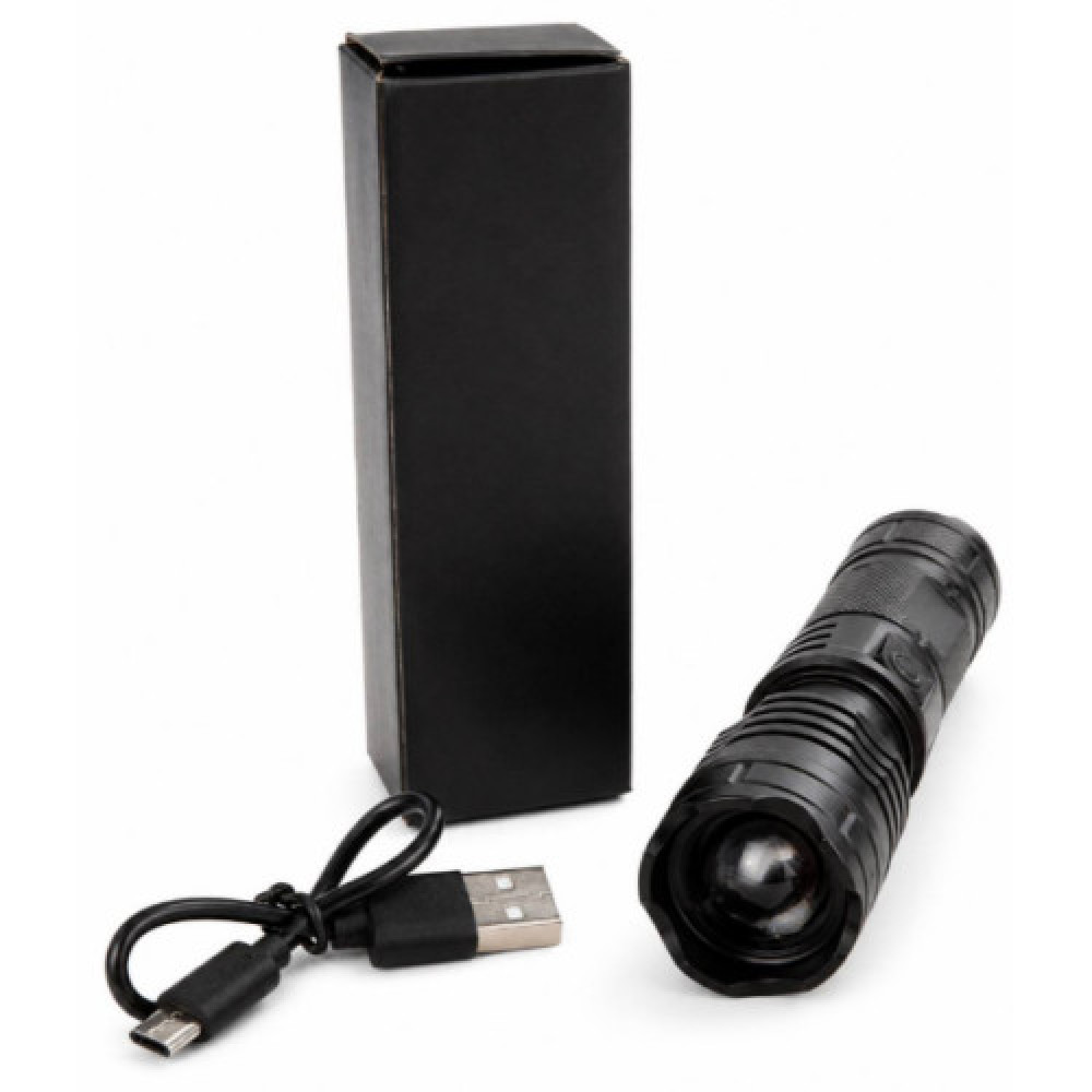 Ліхтар акумуляторний із заряджанням від USB з пластику (10.5 × 2.8) см