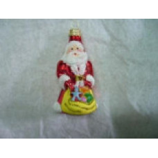 Скляна іграшка 1039 Дід Мороз з подарунком