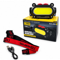 Ліхтарик налобний акумуляторний від USB (10*3.5)см №KX-209 07870