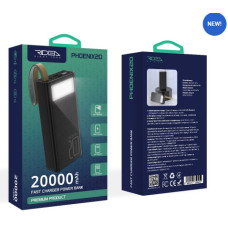 Універсальна Мобільна Батарея Power Bank Ridea 20W RP-D20L Phoenix20 digital display + lamp 20000 mA