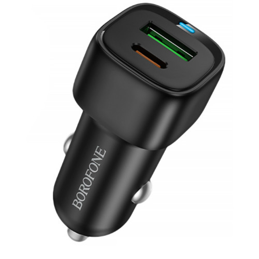Автомобільний Зарядний Пристрій Borofone BZ34B 1USB QC18W/1USB-C PD20W Total 38W (Чорний)