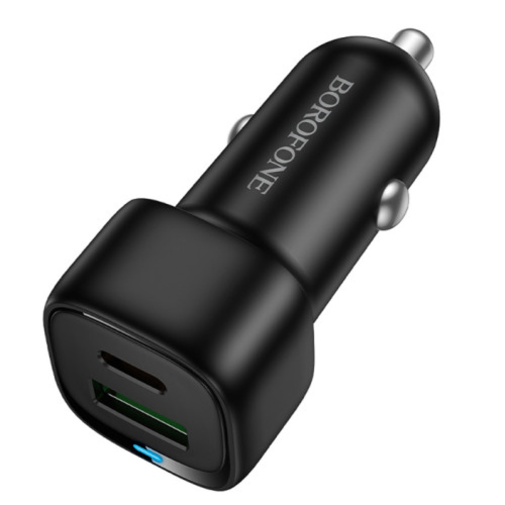Автомобільний Зарядний Пристрій Borofone BZ34B 1USB QC18W/1USB-C PD20W Total 38W (Чорний)