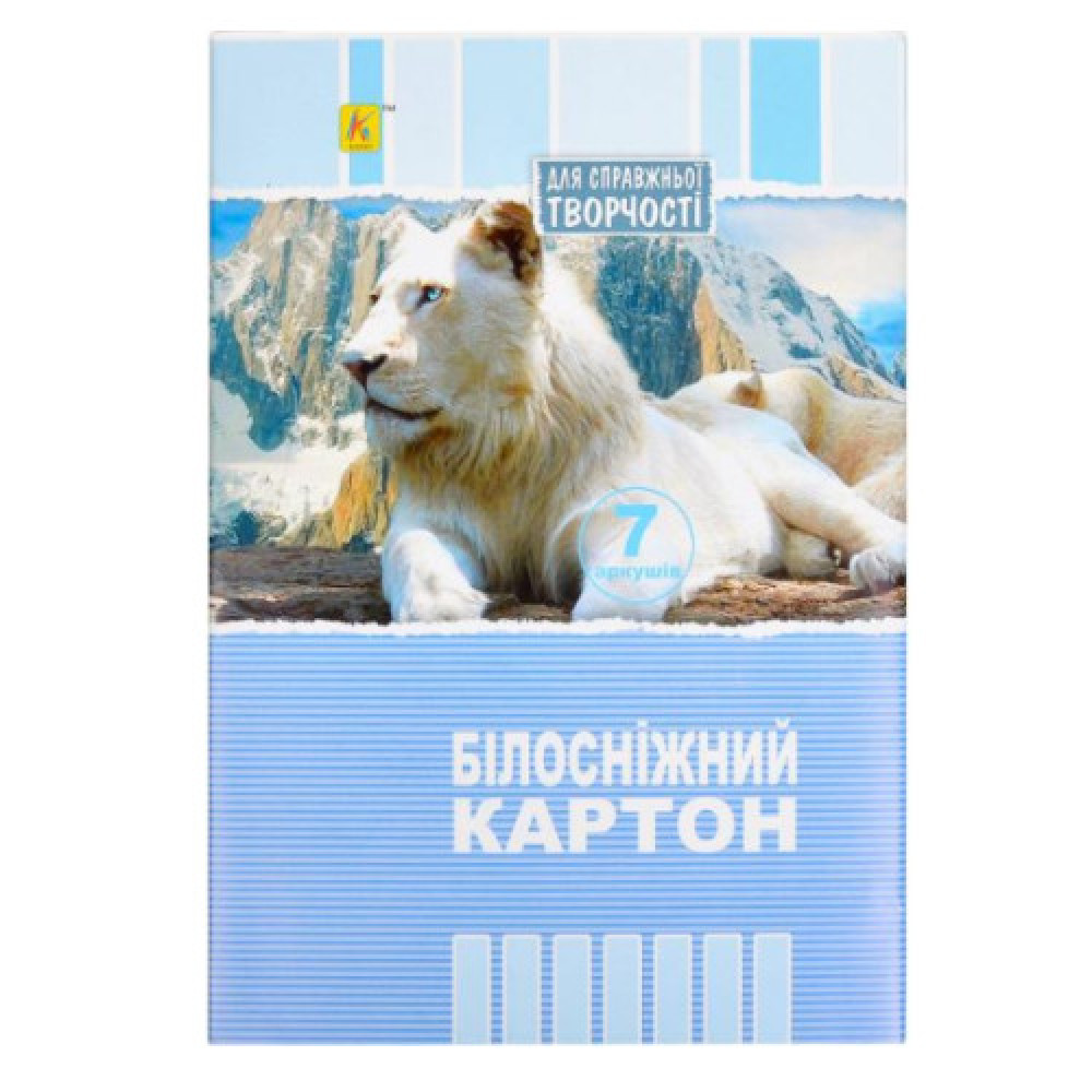 Білий картон А4 7 аркушів "Коленкор"