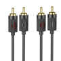 Кабель Aux Hoco UPA29 dual RCA to dual RCA 1.5m (Чорний)