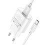 Мережевий Зарядний Пристрій Hoco C109A 1USB QC 18W+USB to Type-C (Бiлий)