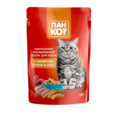 Корм для котів ПанКот з КУРКОЮ в соусі (24)
