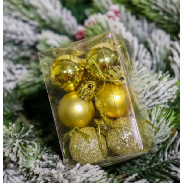 Ялинкова іграшка Д30мм пак. 12шт/уп. №6001-3 (450) (24592)