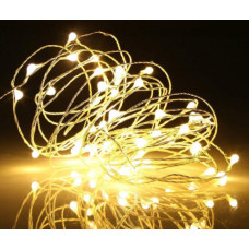 Гірлянда 3АА+USB LED 10м Теплий білий (200)