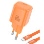 Мережевий Зарядний Пристрій Foneng Max40-EU USB-C GaN Charger (60W) Type-C to Type-C помаранчевий