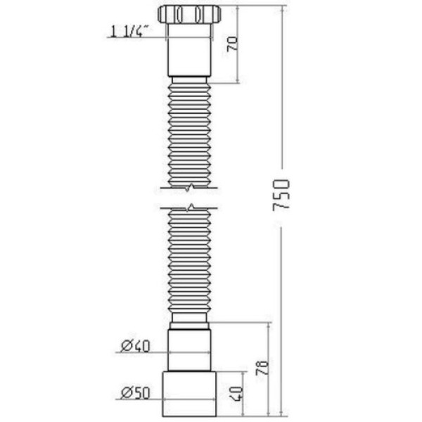 Гнучка труба Waterstal AC-1015 1 1/4″*х40/50 (000013276)