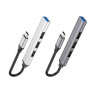 Хаб USB Hoco HB26 4 in 1 adapter(Type-C to USB3.0+USB2.0*3) (Срібло)