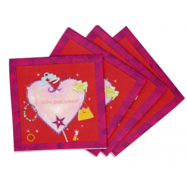 Серветки №DP-1 бум. 2шар 20лист З Днем народження" 16192