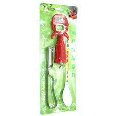 Набір д/кухні 3шт на листі (ложка пл. + овочер. мет. + Штоп. з відкр