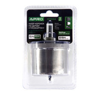 Набір коронок по дереву і гіпсокартону 9 предметів , глибина 43 мм (26/32/36/45/50/56/63)  (APRO)