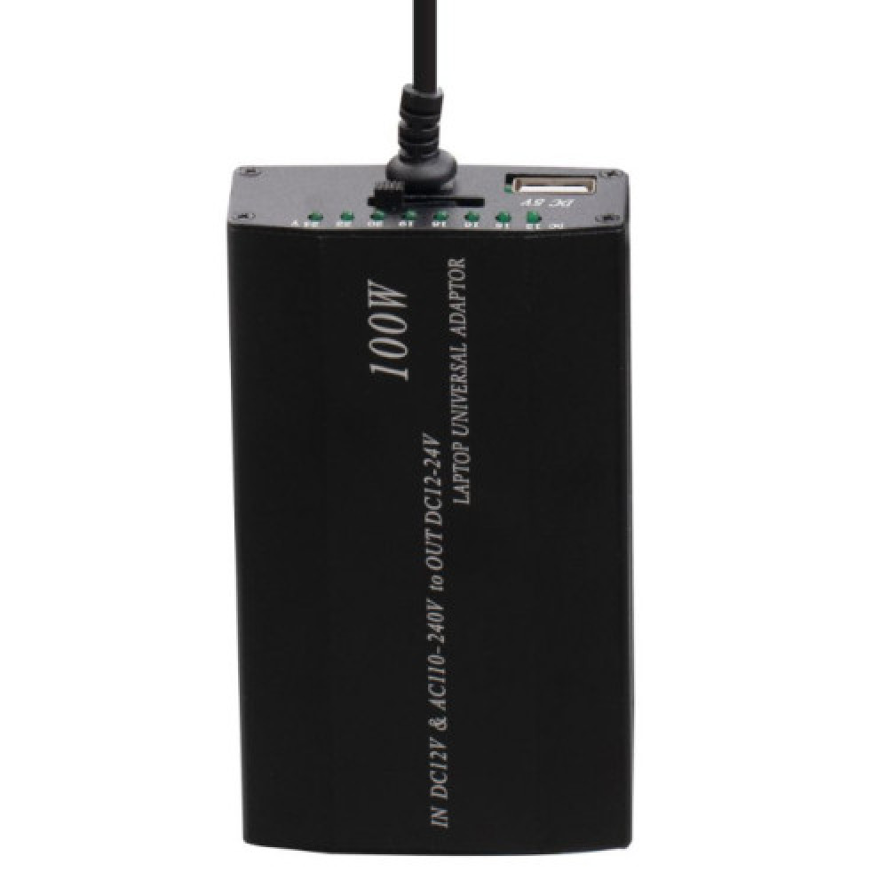 Універсальний Зарядний Пристрій Для Ноутбука 100w 8 Pin + Авто Адаптер (Чорний)