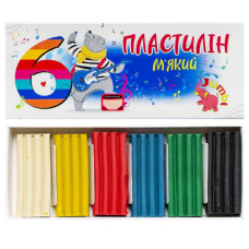 Пластилін "Jumbi" 6 кольорів, 108г КТ230601
