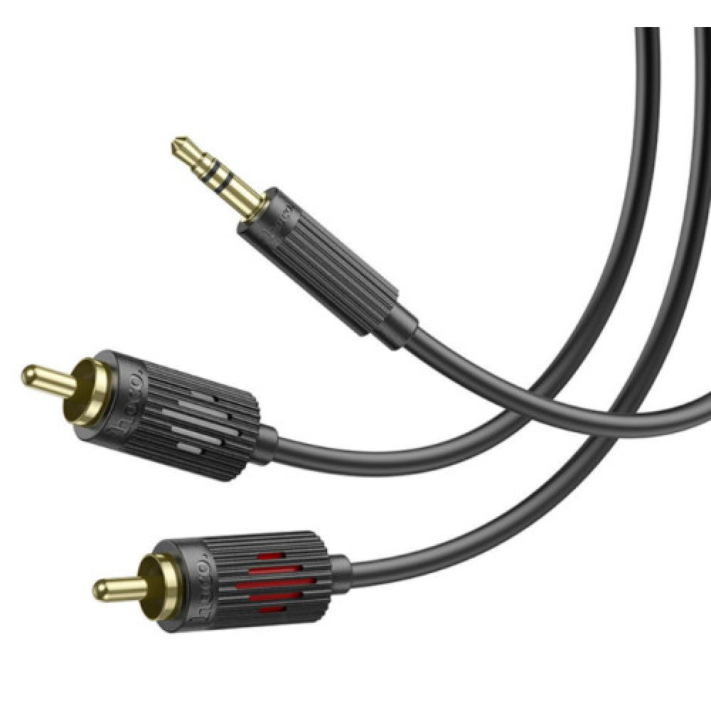 Кабель Aux Hoco UPA28 AUX 3.5 to dual RCA 1.5m (Чорний)