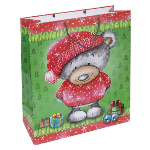Пакет новорічний "Супер Ведмедик" 52*47*20см