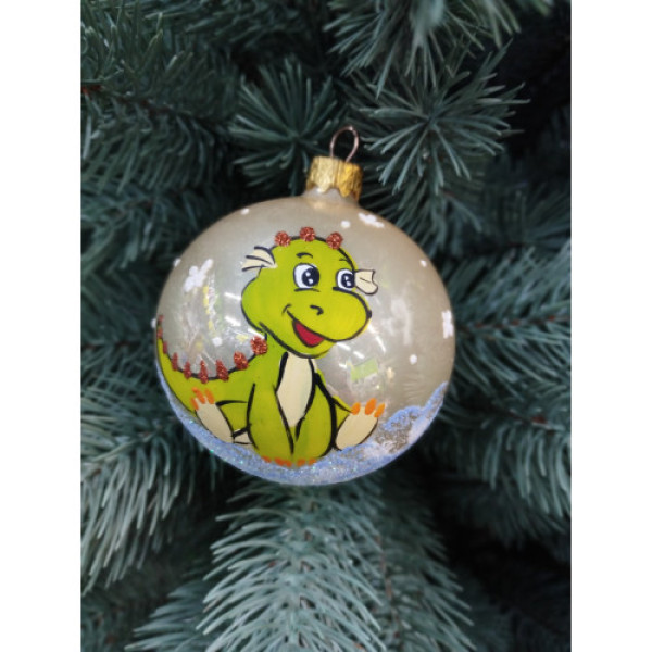 Ялинкова іграшка Дракон 80мм скло